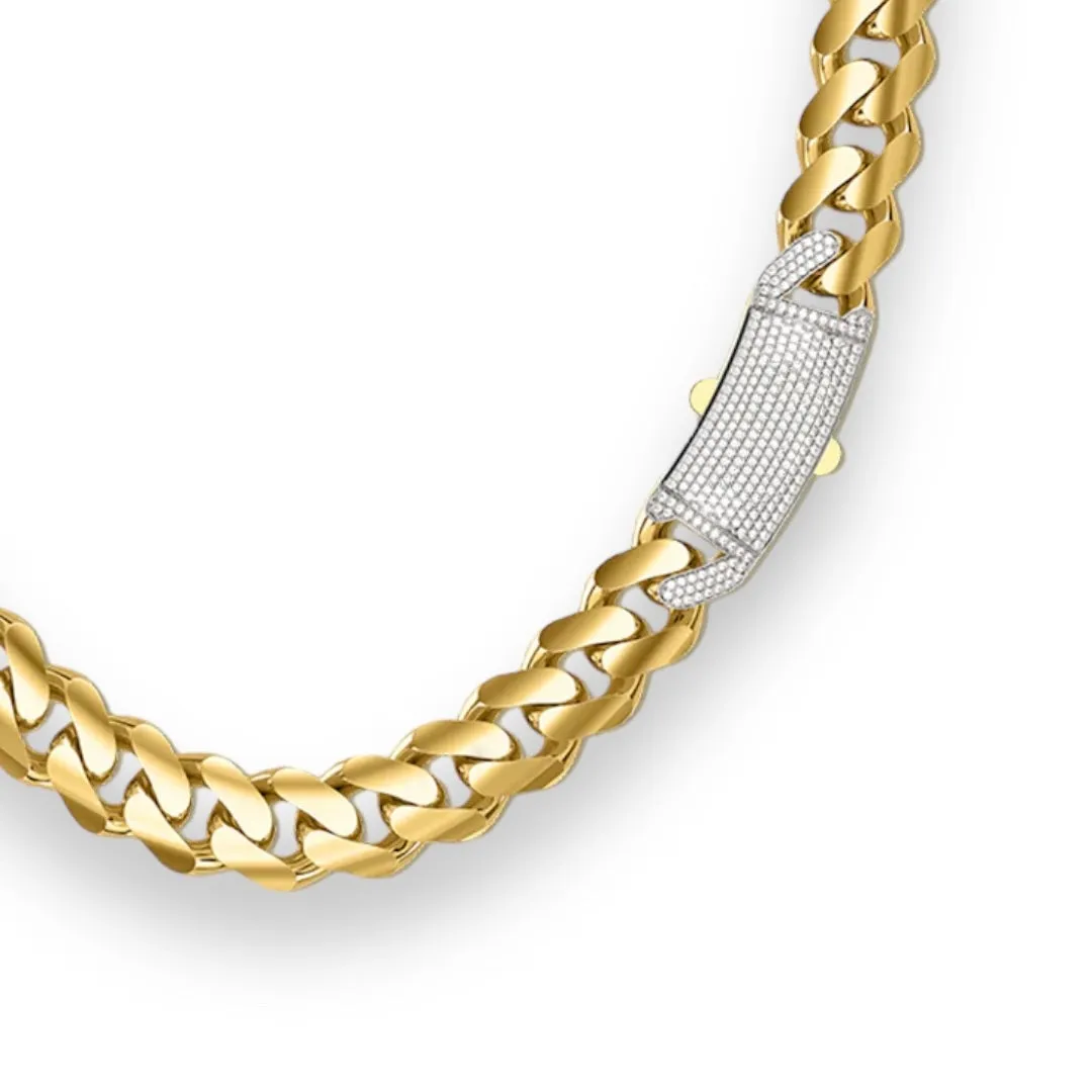 10k Classic Luxury Monaco Chain 8mm 20inch