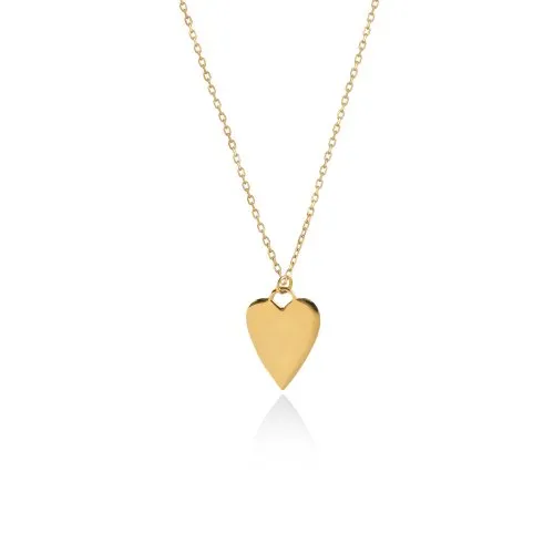 10k Gold Plain Elongated Heart Necklace Engravable