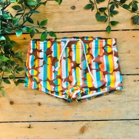 1960's Bright Patterned / Mod  Kids / Teen Swimming Trunk / Shorts  10-12Y