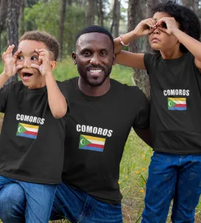 1sttheworld T-Shirt - Comoros Flag T-Shirt Black A35