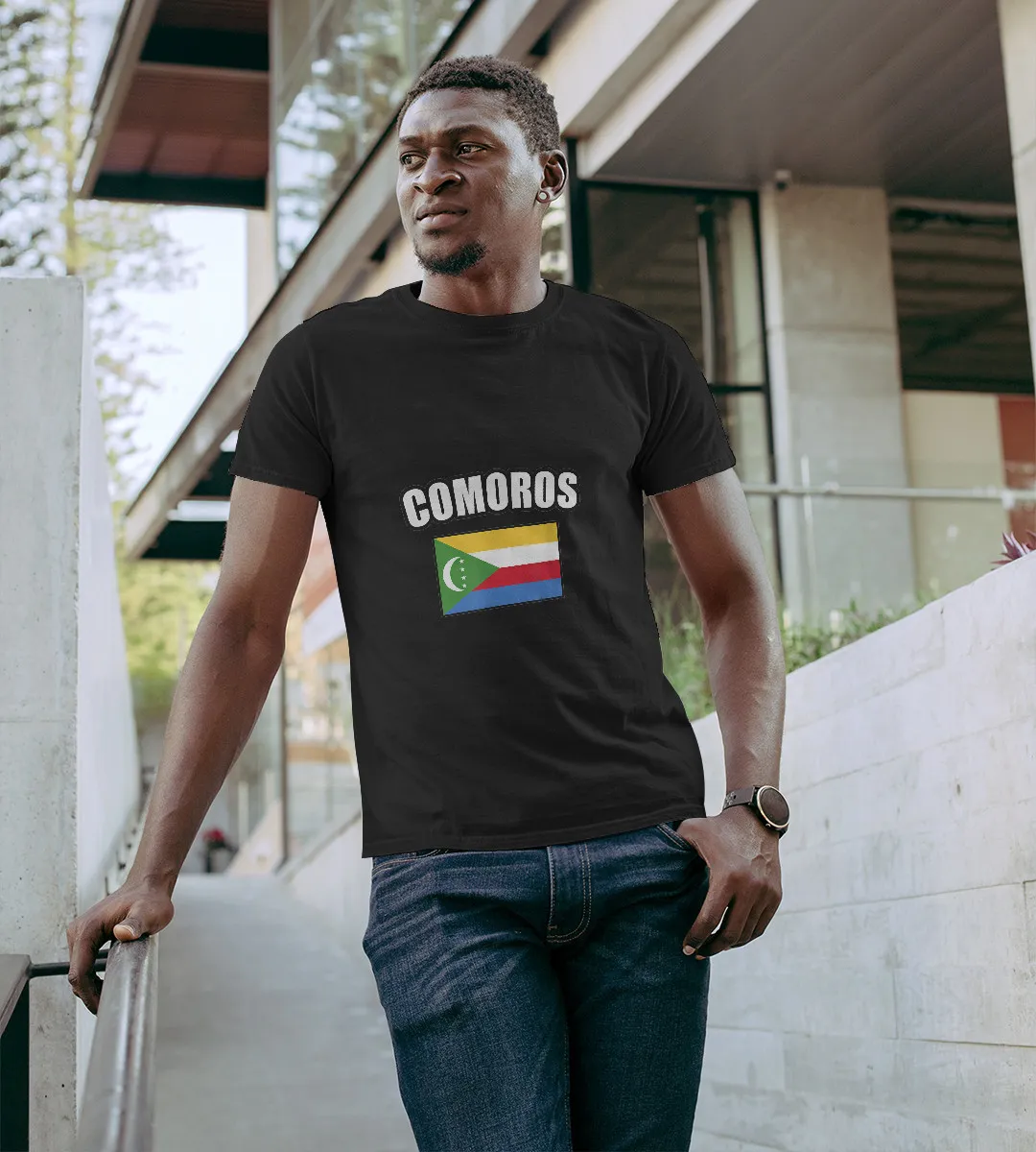 1sttheworld T-Shirt - Comoros Flag T-Shirt Black A35