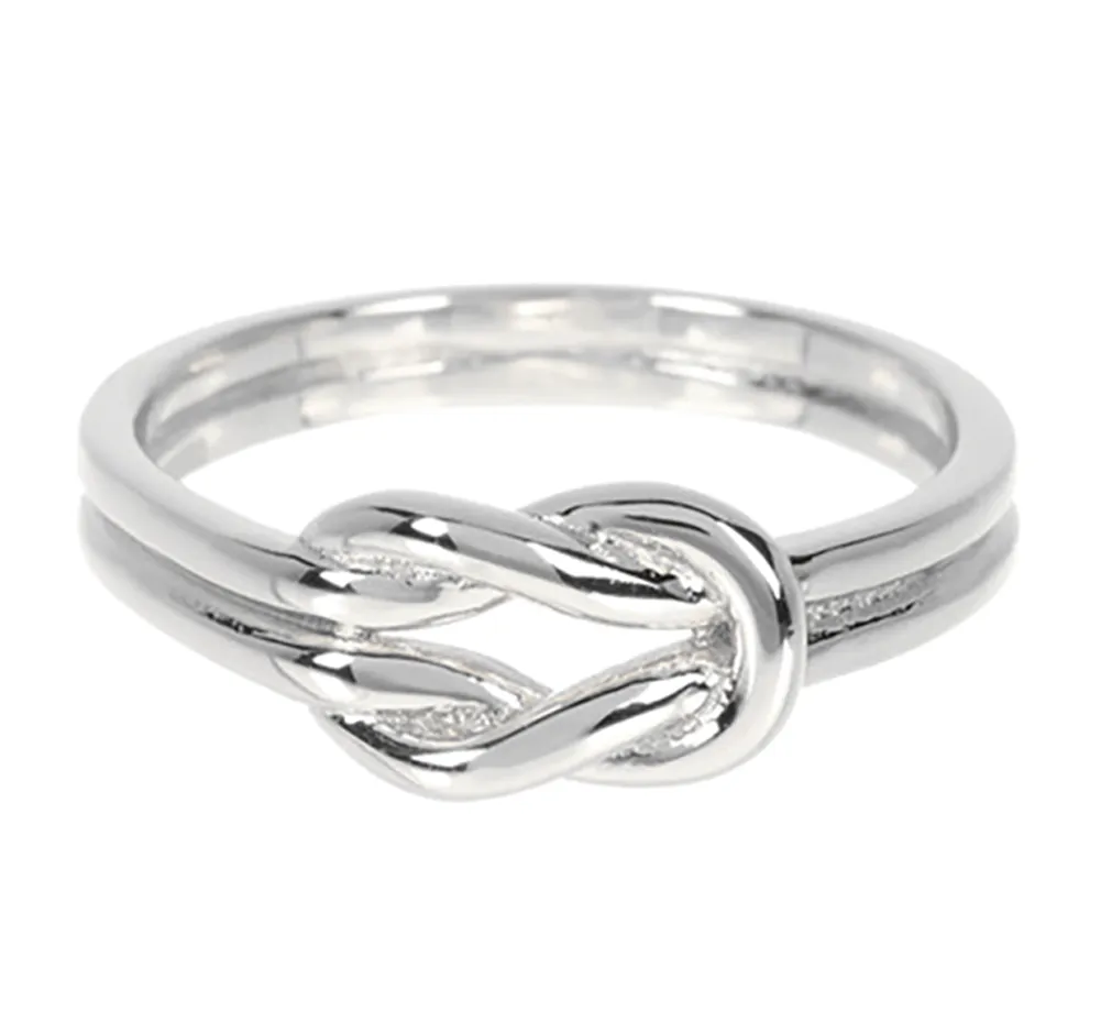 925 Silver Love Knot Plain Ring