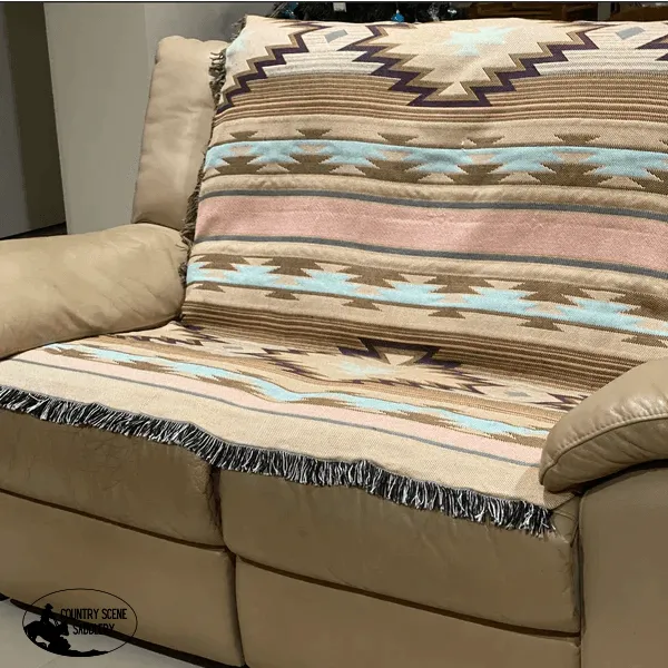 A7839 - Boho Western Aztec Reversible Throw Rug