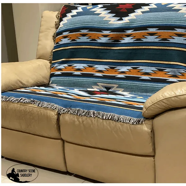 A7839 - Boho Western Aztec Reversible Throw Rug