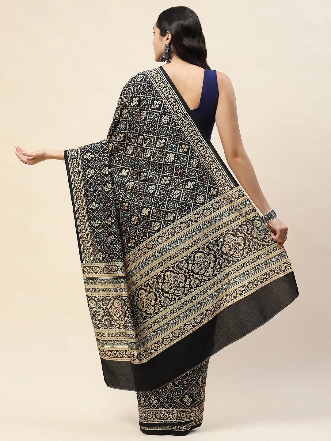 Abstract Printed Cotton Saree