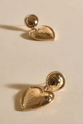 ADORNE Patterned Edge Heart Earrings GOLD