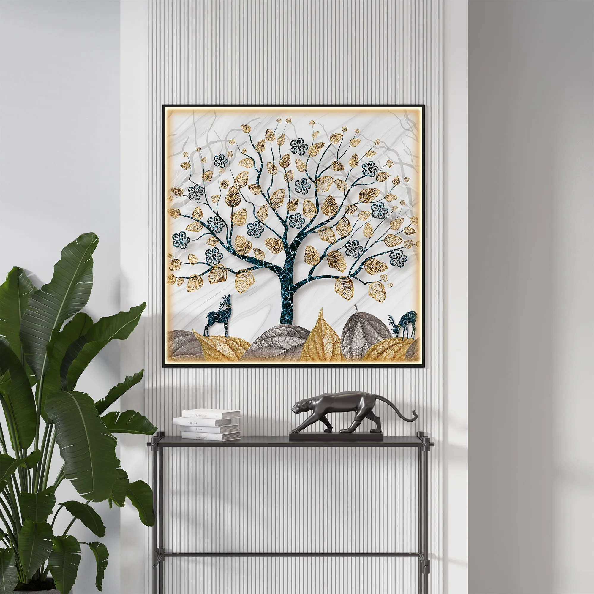 Aesthetic Tree Luxury Crystal Square Wall Art