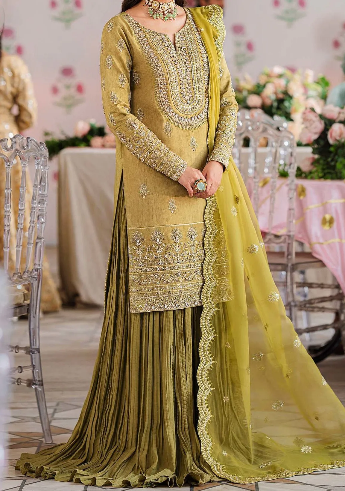 Akbar Aslam Meharzad Pakistani Luxury Raw Silk Dress