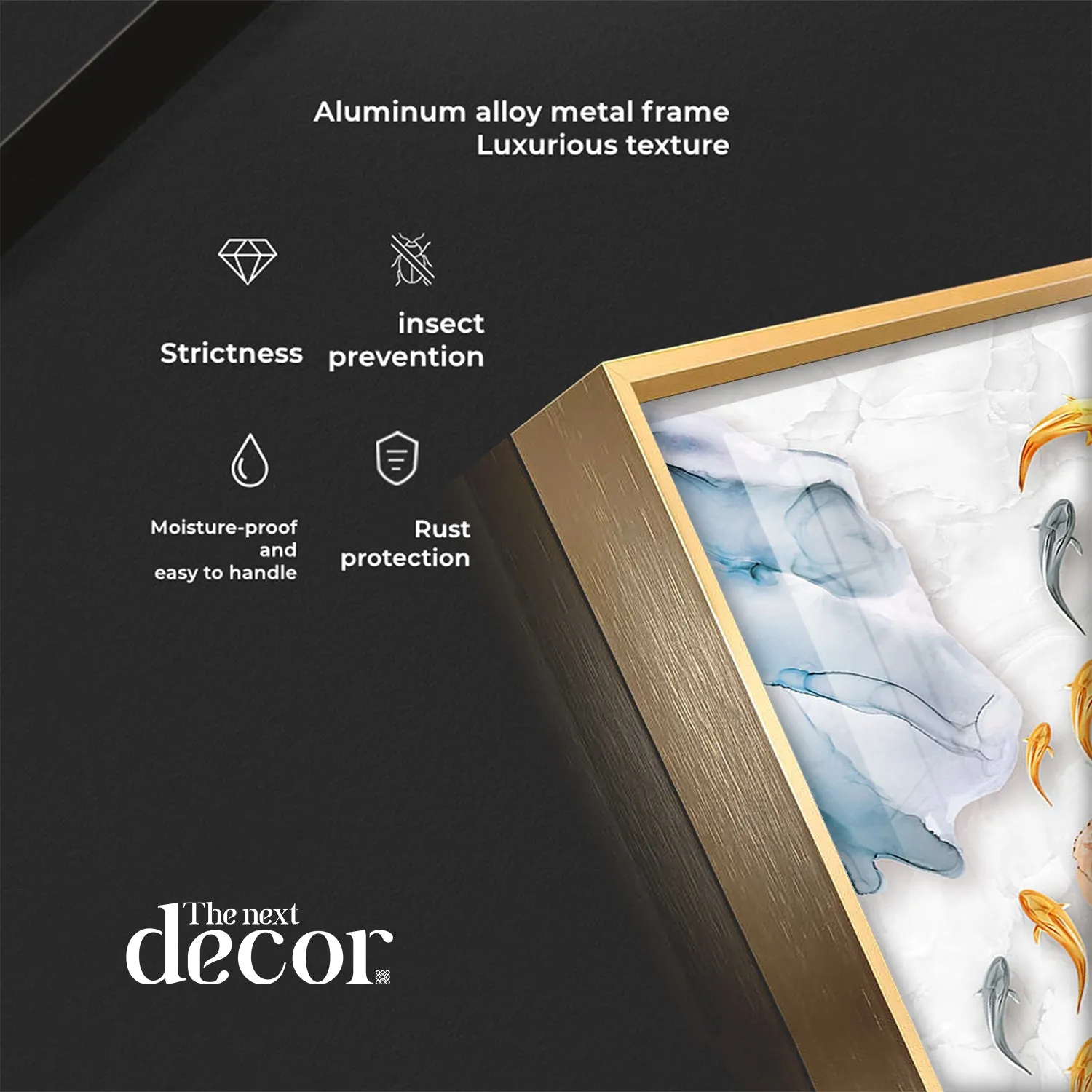 Auspicious Fishes Luxury Crystal Wall Art