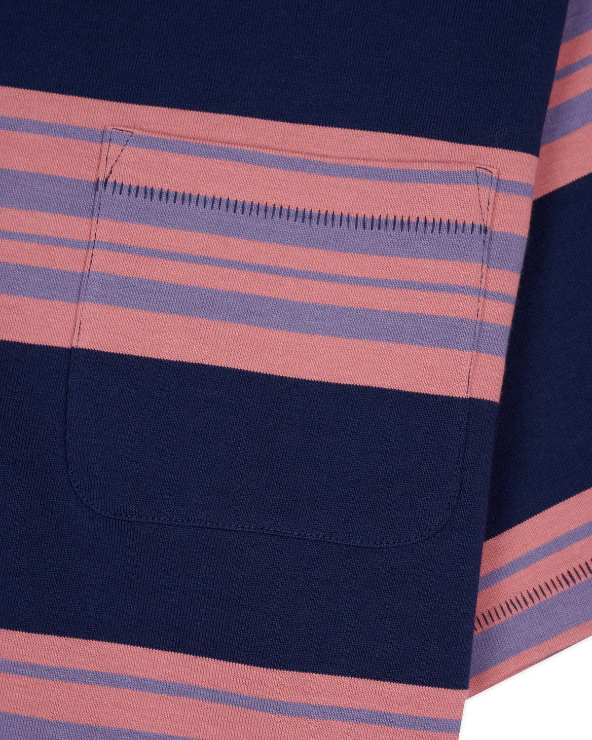 Baker Striped Pocket T-shirt - Navy