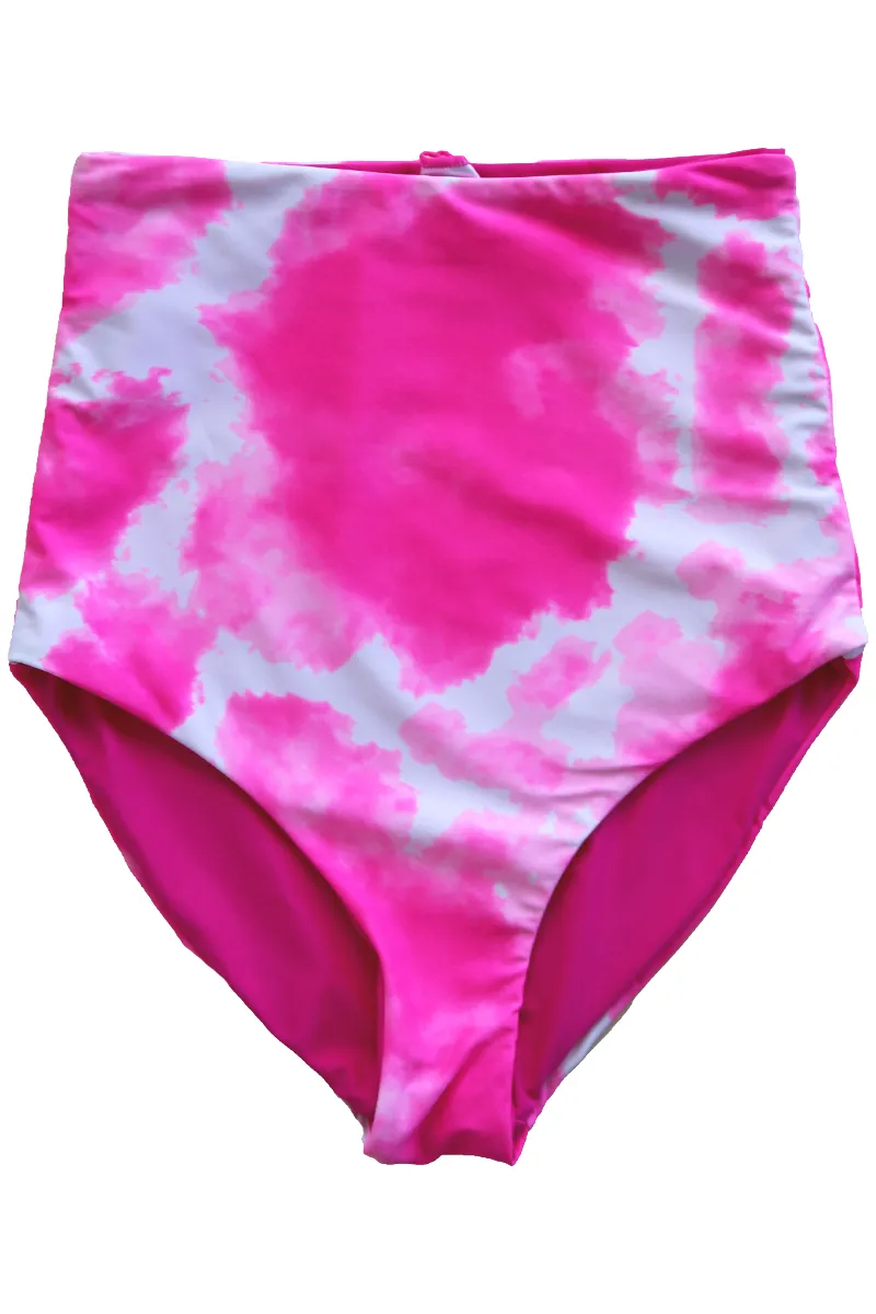 Bali Reversible Bottoms | Neon Pink & Tie Dye Pink