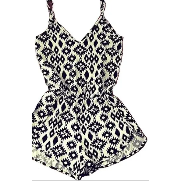 BLACK & WHITE PATTERNED JUST RIGHT ROMPER