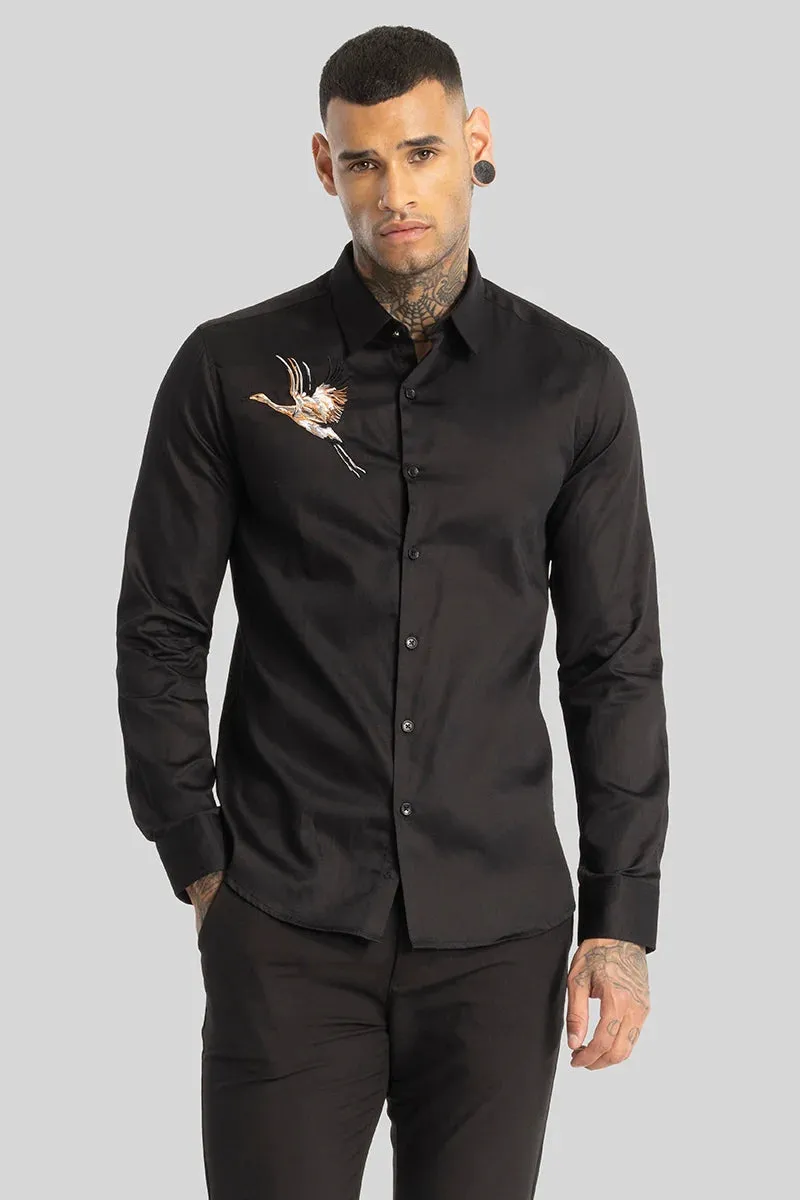 Black Embroidered Shirt