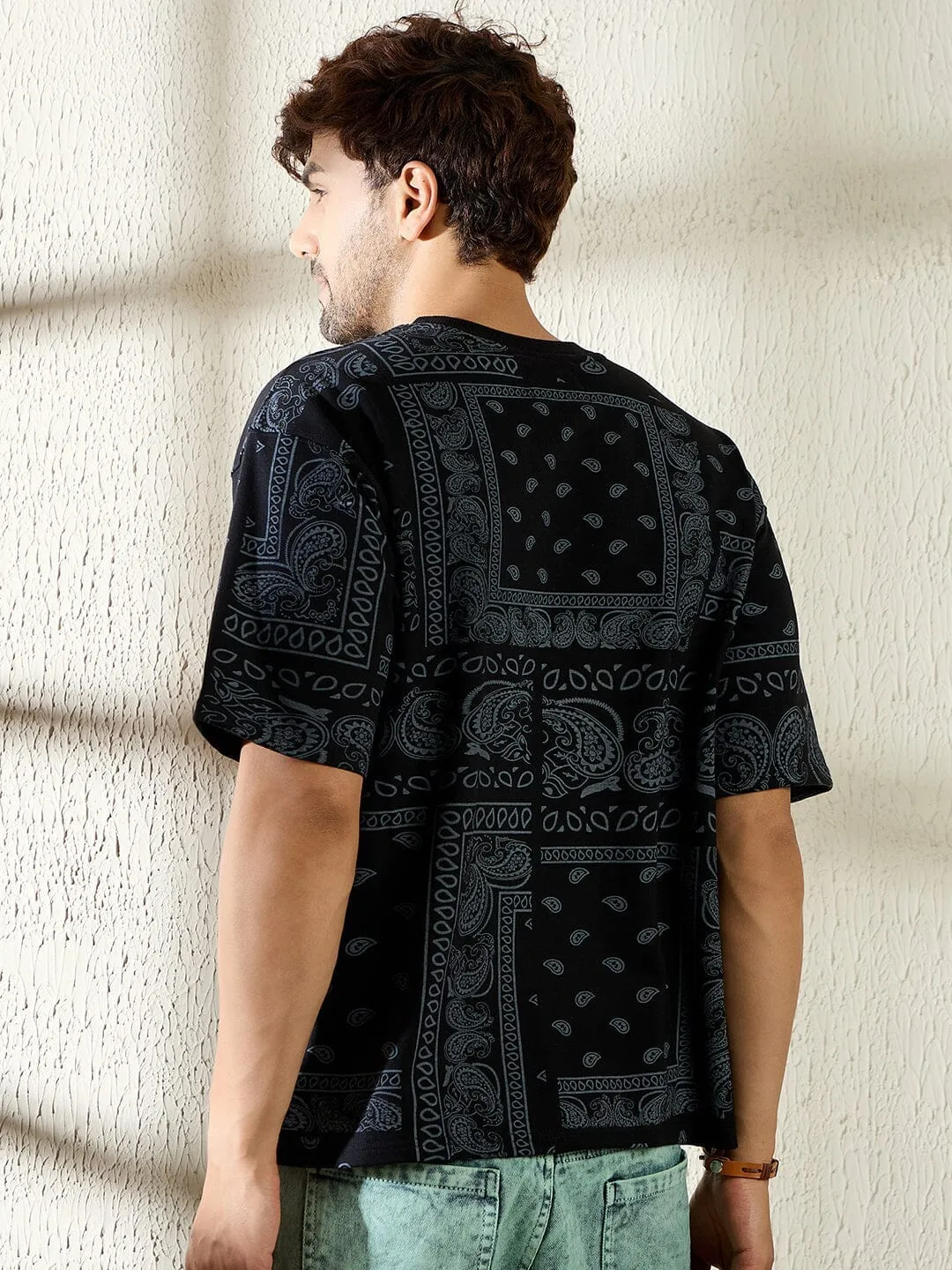 Black Paisley Oversized Tshirt