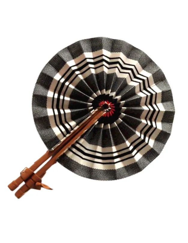 Black  Plaid Ankara Print Fan