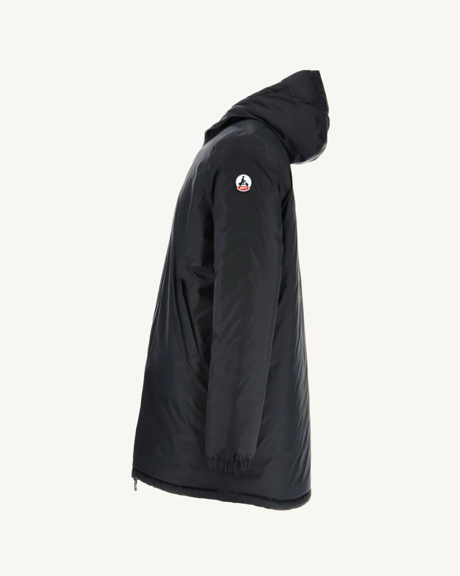 Black/Soft grey Amsterdam long reversible hooded puffer jacket reversible hooded