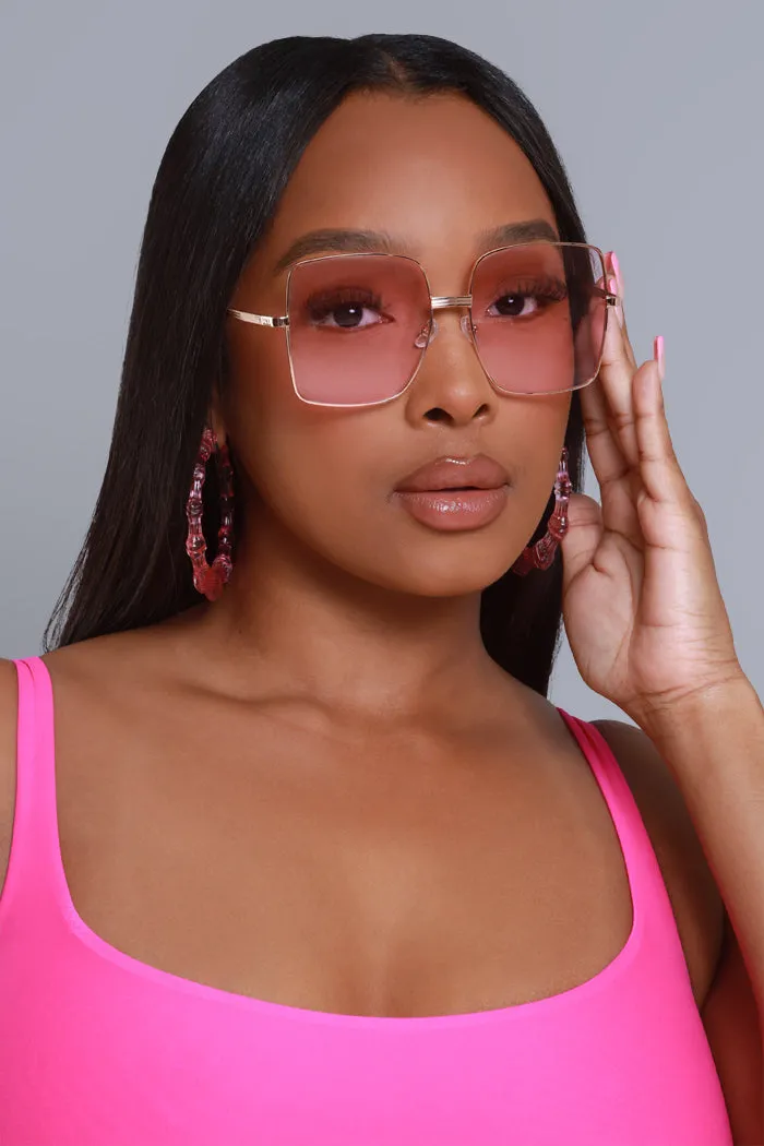 Block Them Oversized Sunglasses - Pink