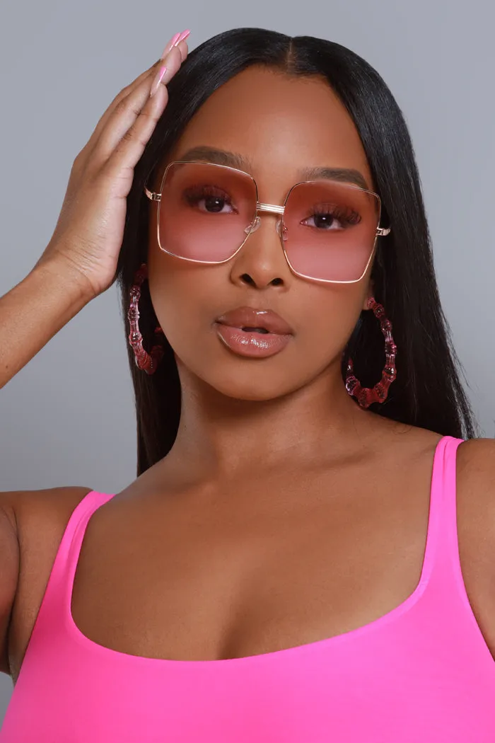 Block Them Oversized Sunglasses - Pink