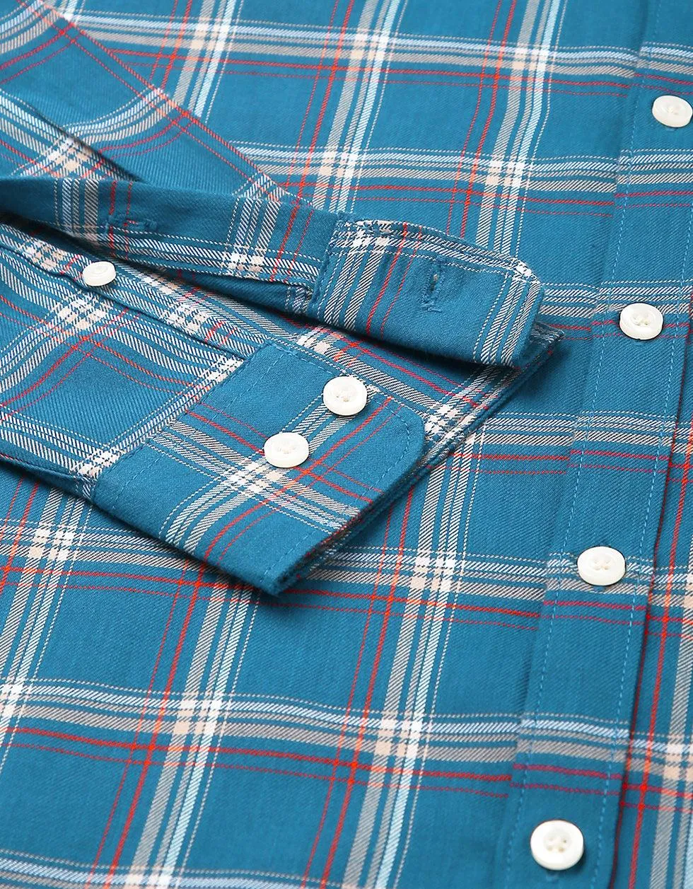 Blue Checks Printed Shirt