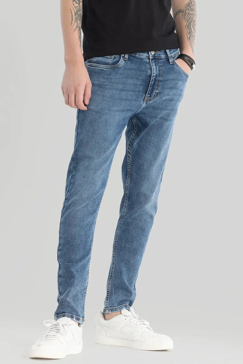 Blue Plain Skinny Fit Jeans