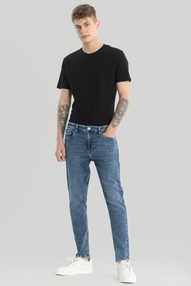 Blue Plain Skinny Fit Jeans