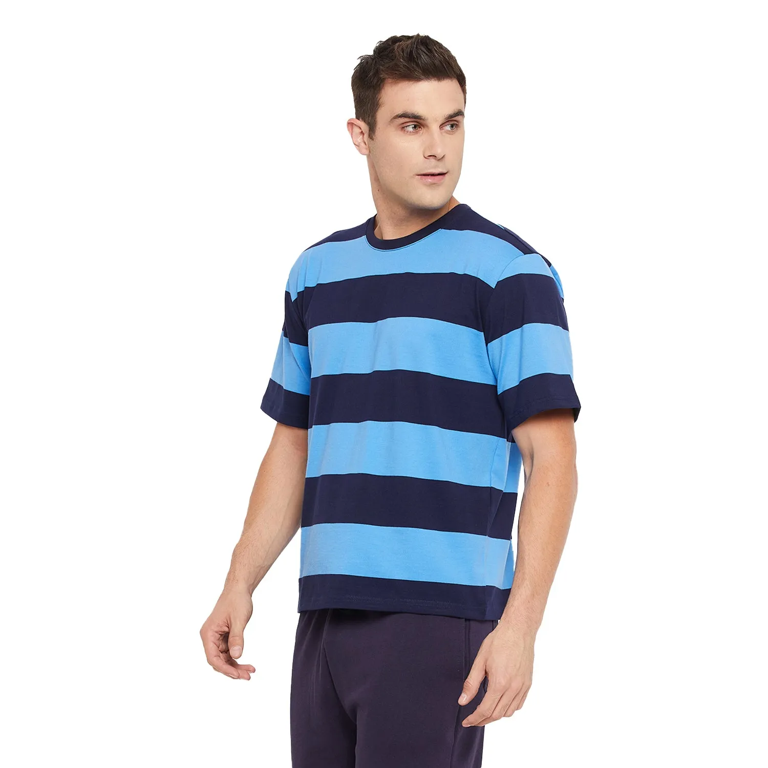 BLUE STRIPES OVERSIZED TEE