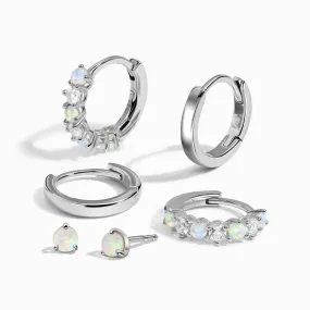 Bonny & Plain Hoops & Opal Petite Round Studs