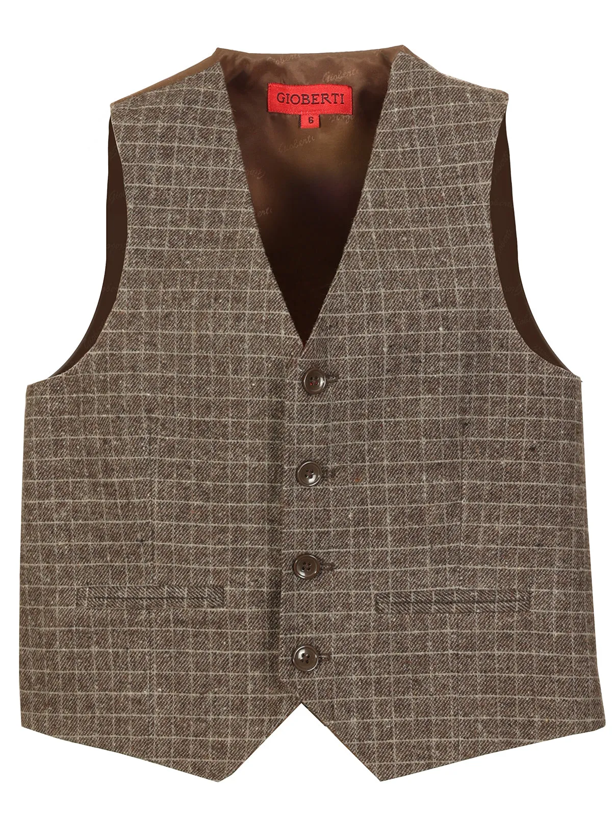 Boy's Tweed Plaid Vest