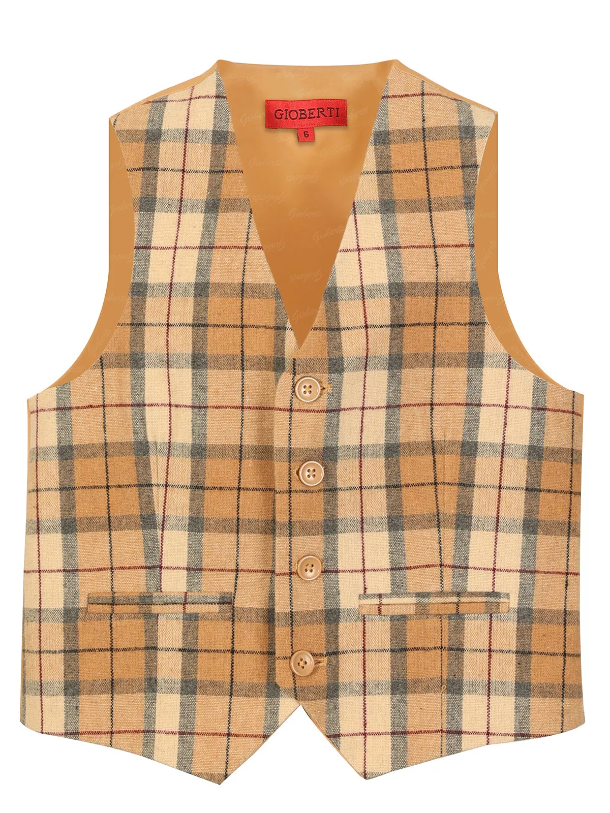 Boy's Tweed Plaid Vest