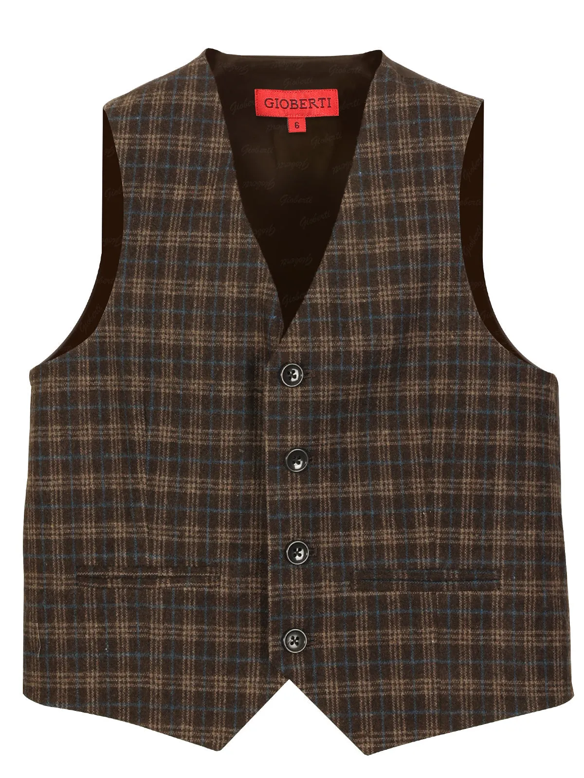 Boy's Tweed Plaid Vest