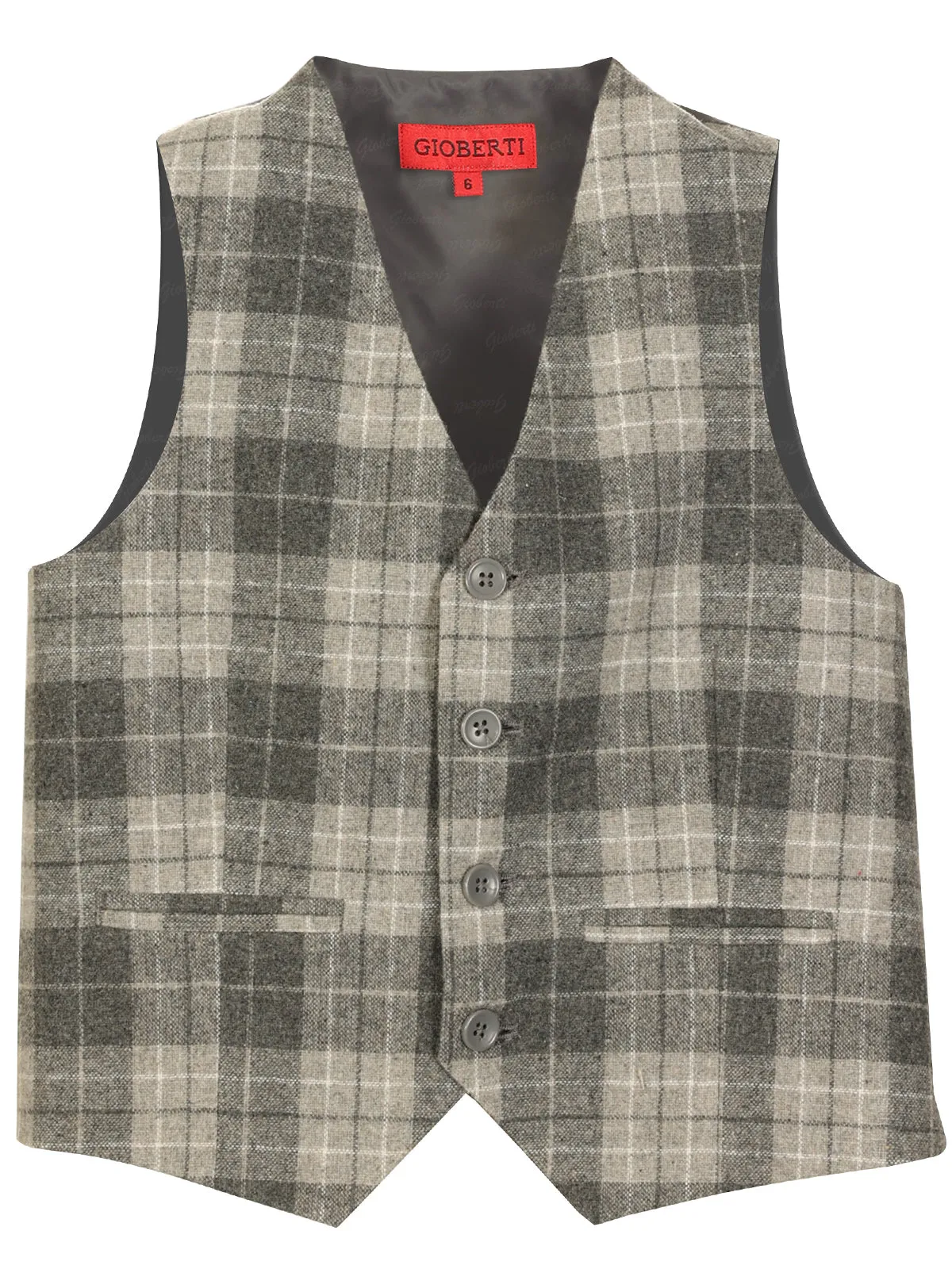 Boy's Tweed Plaid Vest