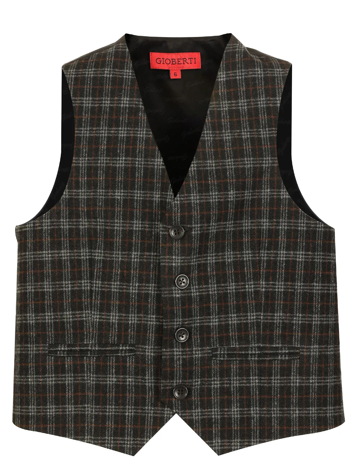 Boy's Tweed Plaid Vest