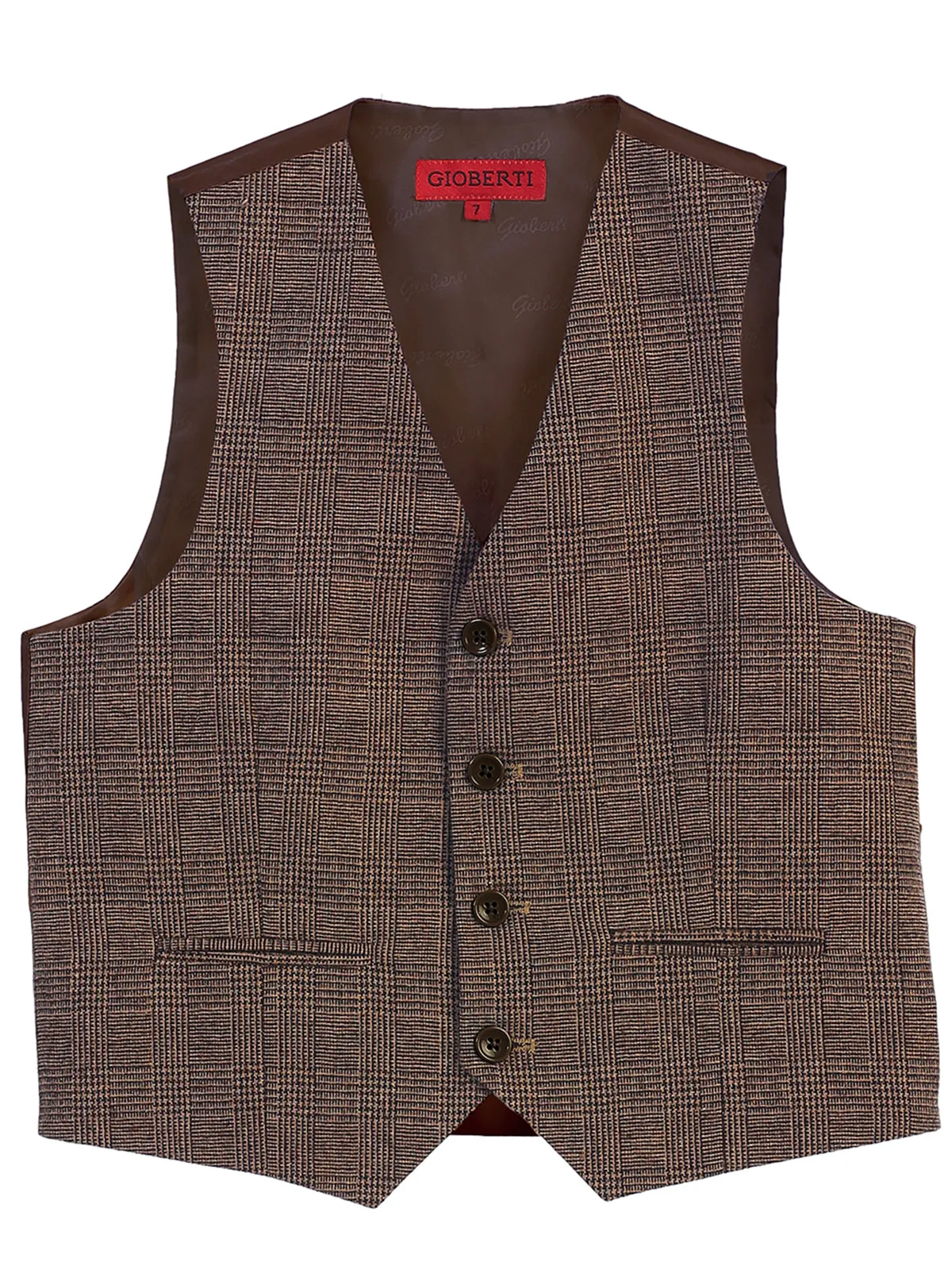 Boy's Tweed Plaid Vest