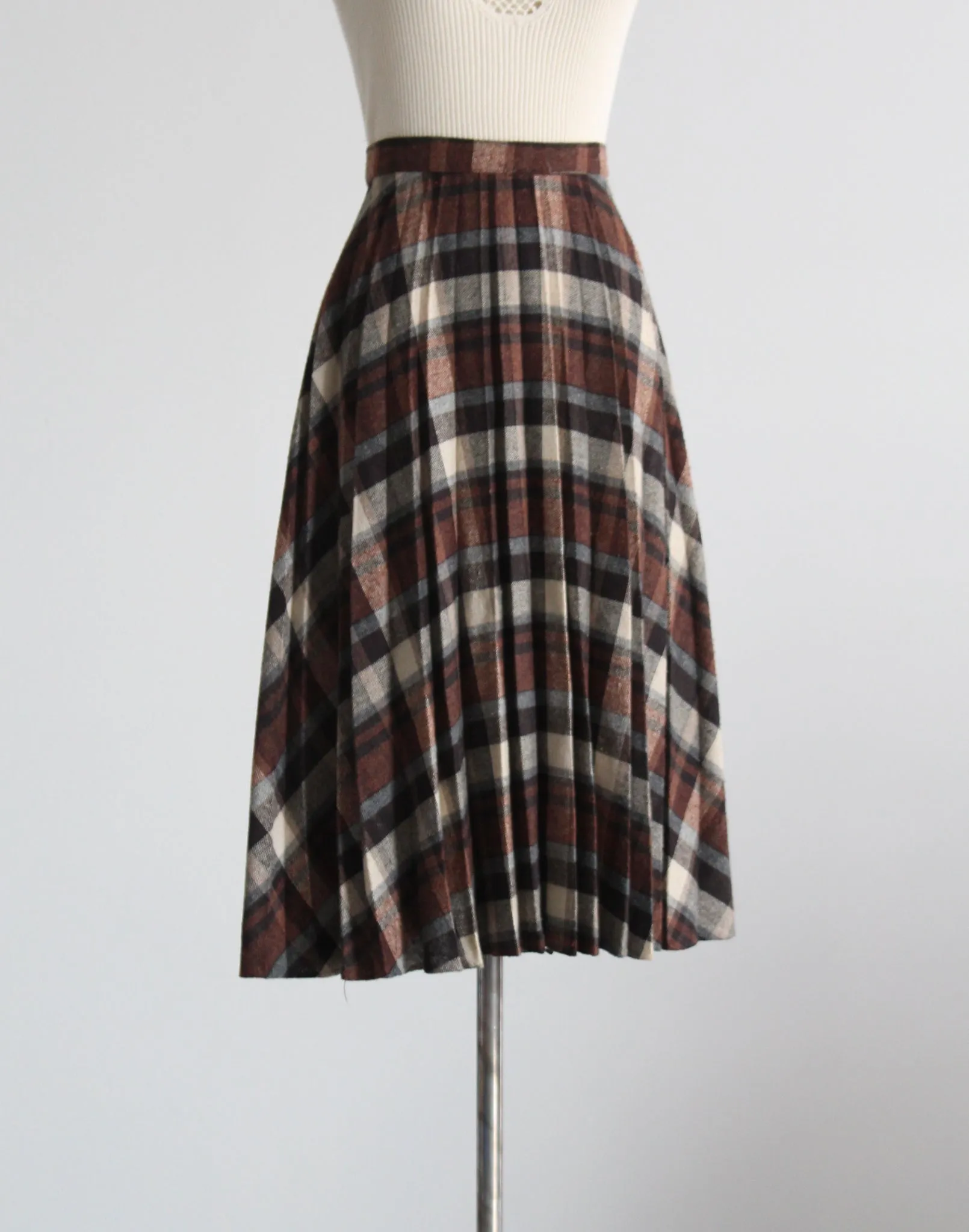 brighton plaid midi skirt