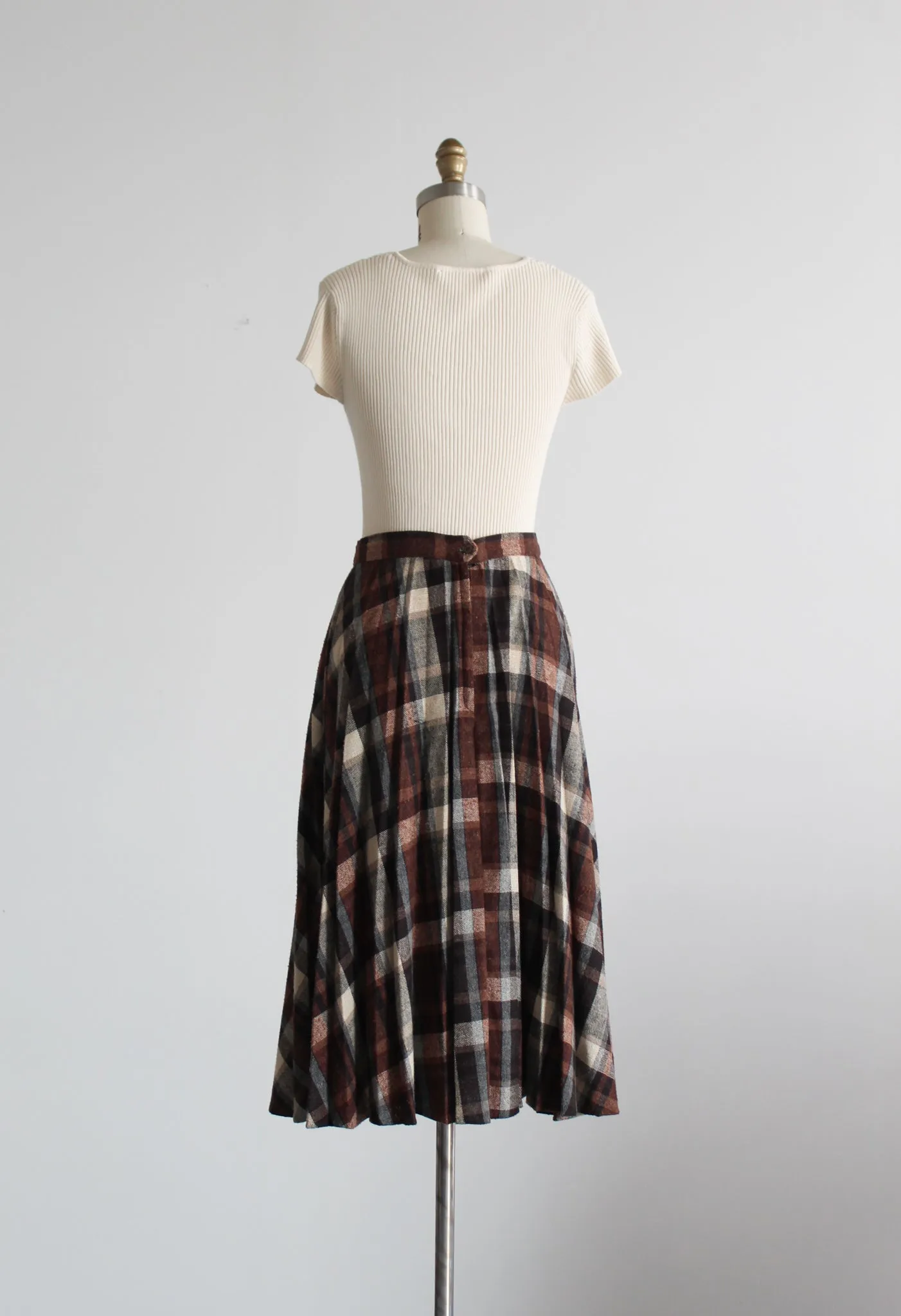 brighton plaid midi skirt