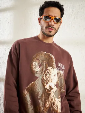 Brown Summit Seeker Oversized Sweatshirt