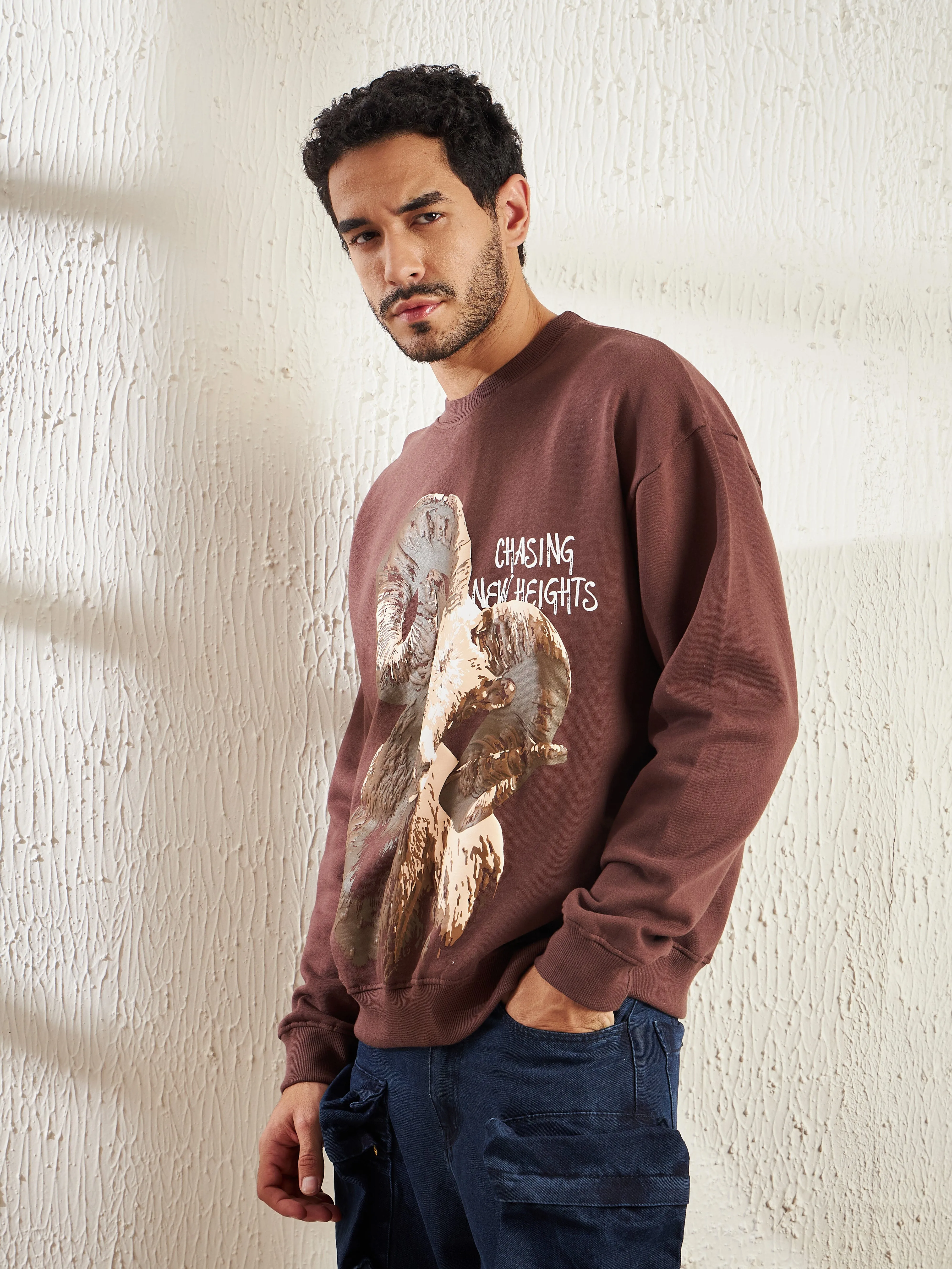 Brown Summit Seeker Oversized Sweatshirt