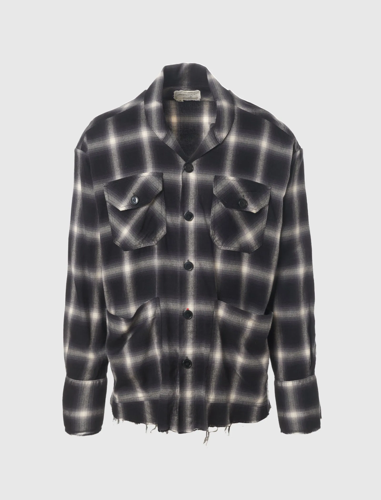 B/W PLAID BOXY SHIRT