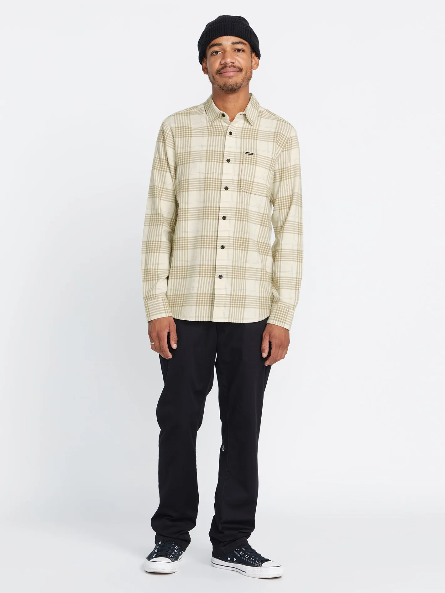 Caden Plaid Flannel - Dirty White