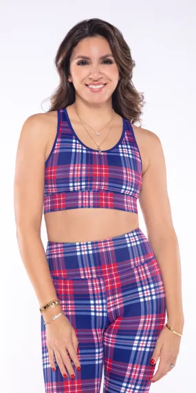 Cherry Frost Plaid - Classic Sports Bra