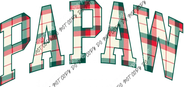 Christmas Plaid Papaw DTF Transfer