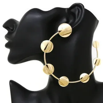 Circles Galore Gold Oversized Earrings