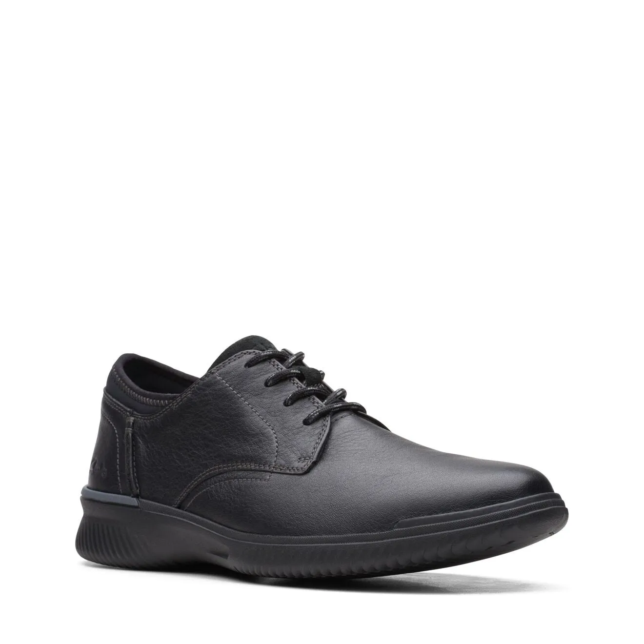 Clarks Donaway Plain Black Leather - Wide Width