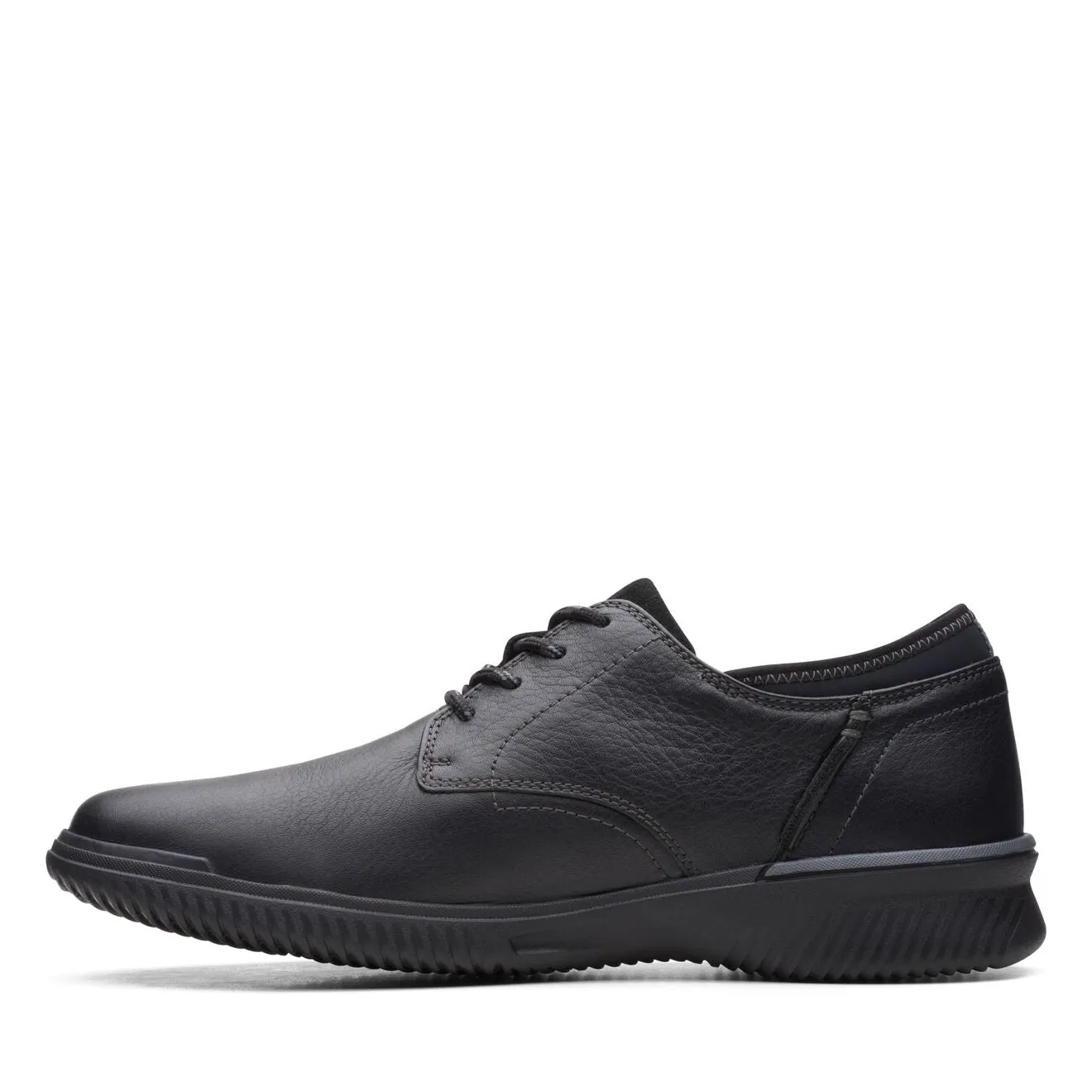 Clarks Donaway Plain Black Leather - Wide Width