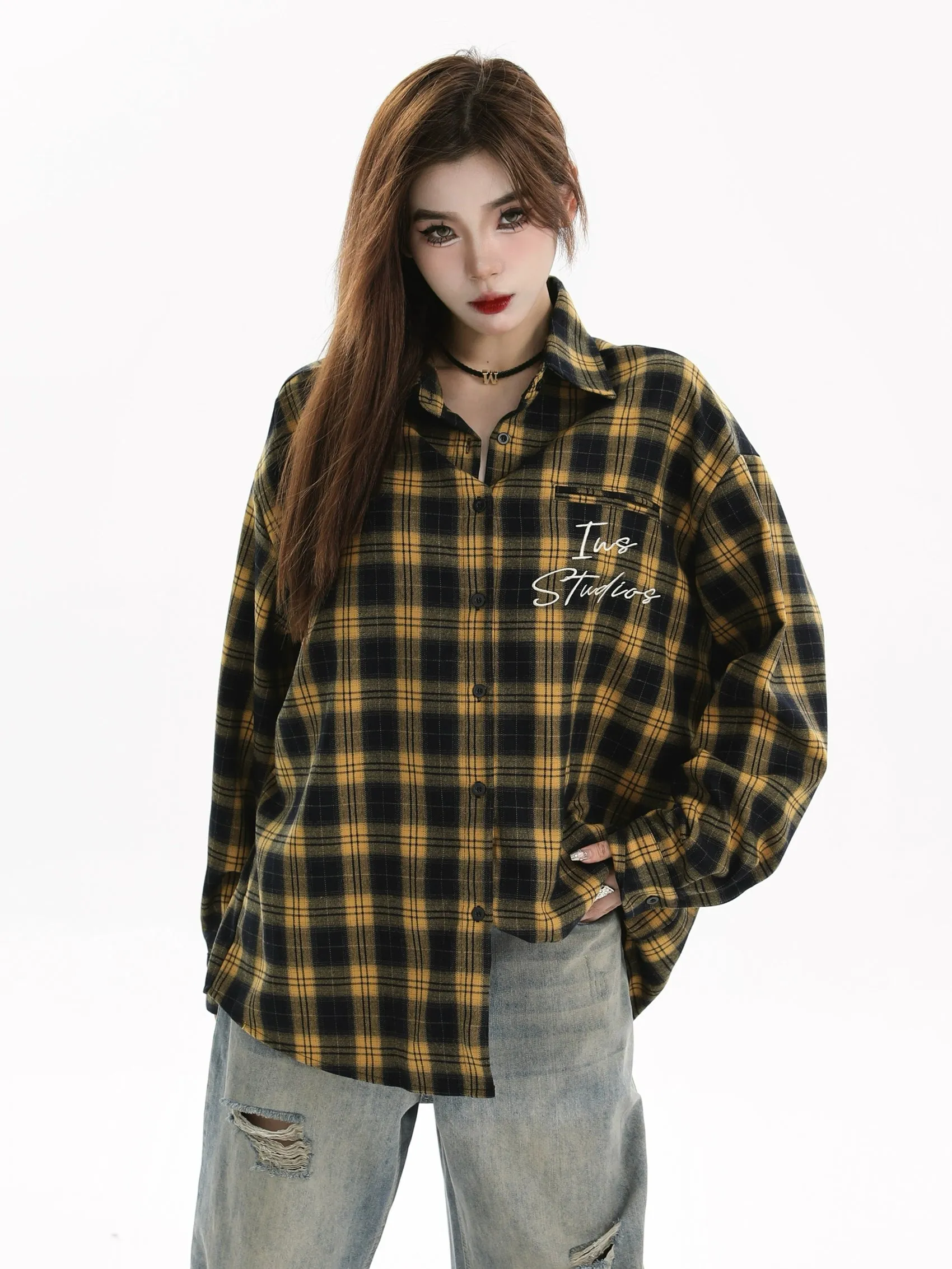 Classic Embroidered Plaid Shirt