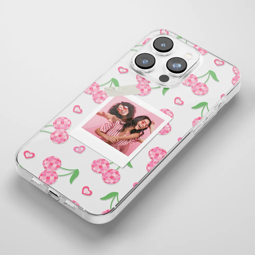 Clear Patterned Personalised Polaroid Bestie Phone Case - Upload Your Photo