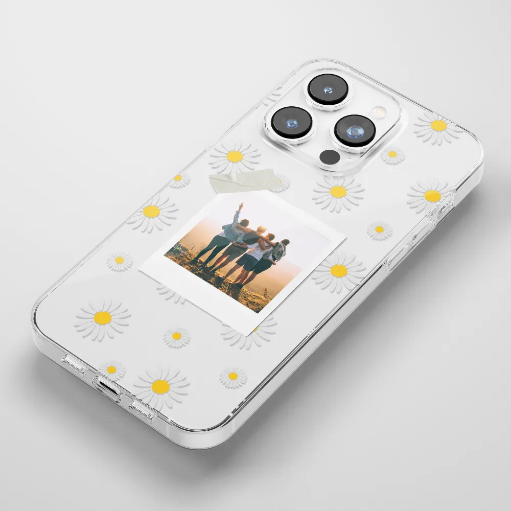 Clear Patterned Personalised Polaroid Bestie Phone Case - Upload Your Photo