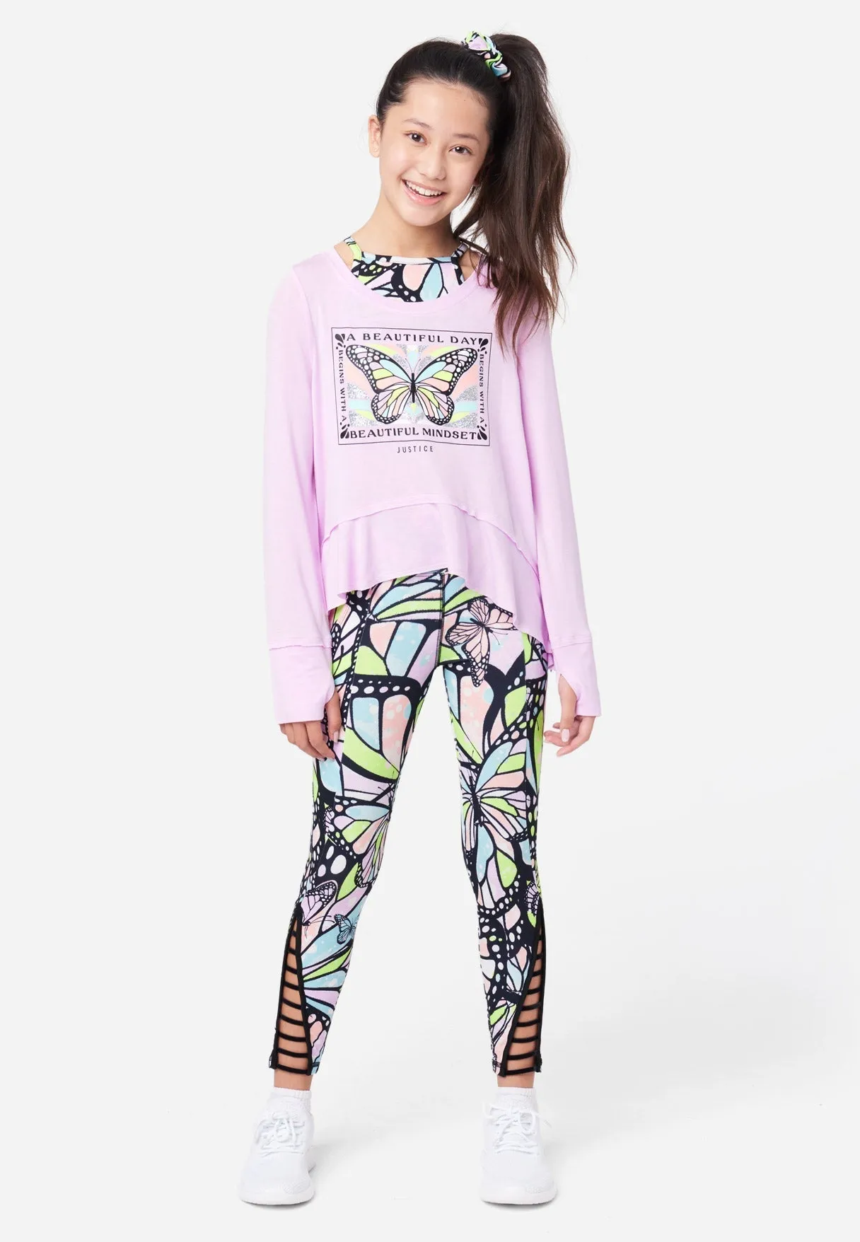 Collection X by Justice Patterned Cutout Leggings