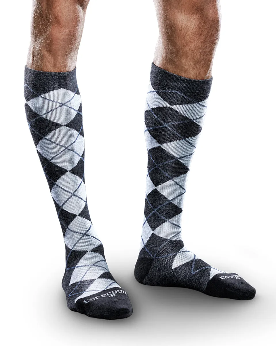 Core-Spun by Therafirm Patterned Argyle Socks for Men & Women 10-15mmHg