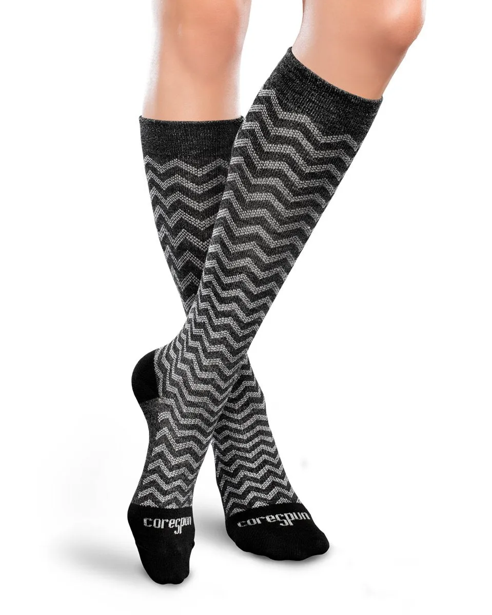 Core-Spun by Therafirm Patterned Argyle Socks for Men & Women 10-15mmHg